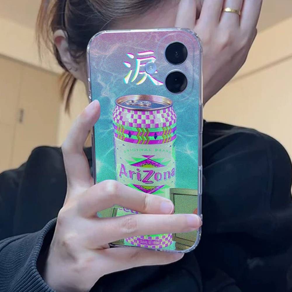 

Fashion Vaporwave AriZona Iced Tea Aesthetic Silicone Phone Case Material For iPhone 17 16 15 11 12 13 14 Pro Max Mini Plus TPU iPhone 15