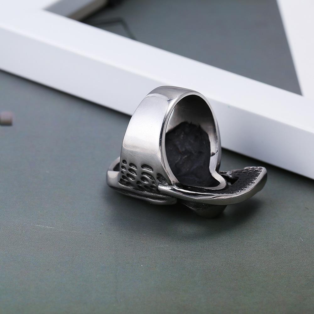 European and American Irregular Retro Imitation Titanium Steel Ring Death Sickle Skull Men's Ring Jewelry