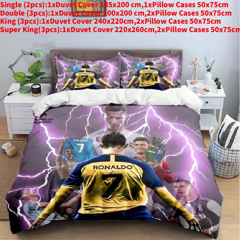 

Football Ronaldo Digital Printing Duvet Cover Pillowcase Bedding Set Bedroom For Style A,135X200cm