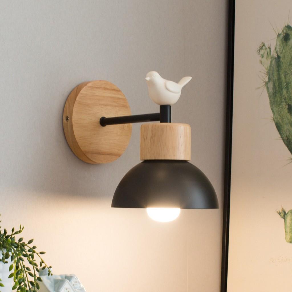 Nordische Wandleuchte LED Modern Minimalistisch Holz Flur Schlafzimmer Wohnzimmer Wandlicht Für Kinderzimmer Dekoration