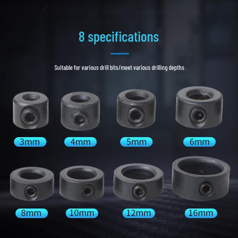 Woodworking Drill Bit Positioning Ring, 3-16mm Adjustable Clamp Screw Accessory