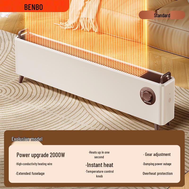 German Graphene Skirting Board Heater: Energy-Saving Electric Heater with Humidifier for Warm Air and Underfloor Heating