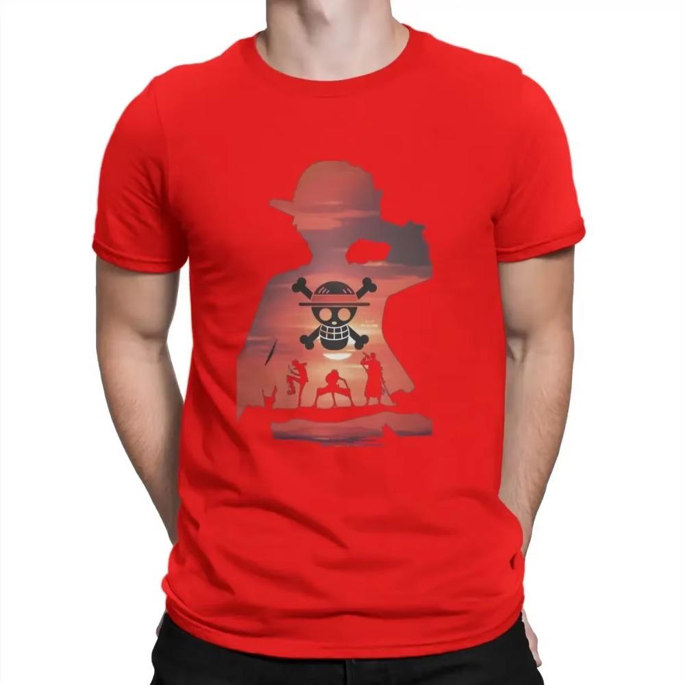 Summer Fashion Heavyweight Retro Men's Cartoon Pattern 100% Cotton Printed Round Neck High-quality Casual Fitness Street T-shirt