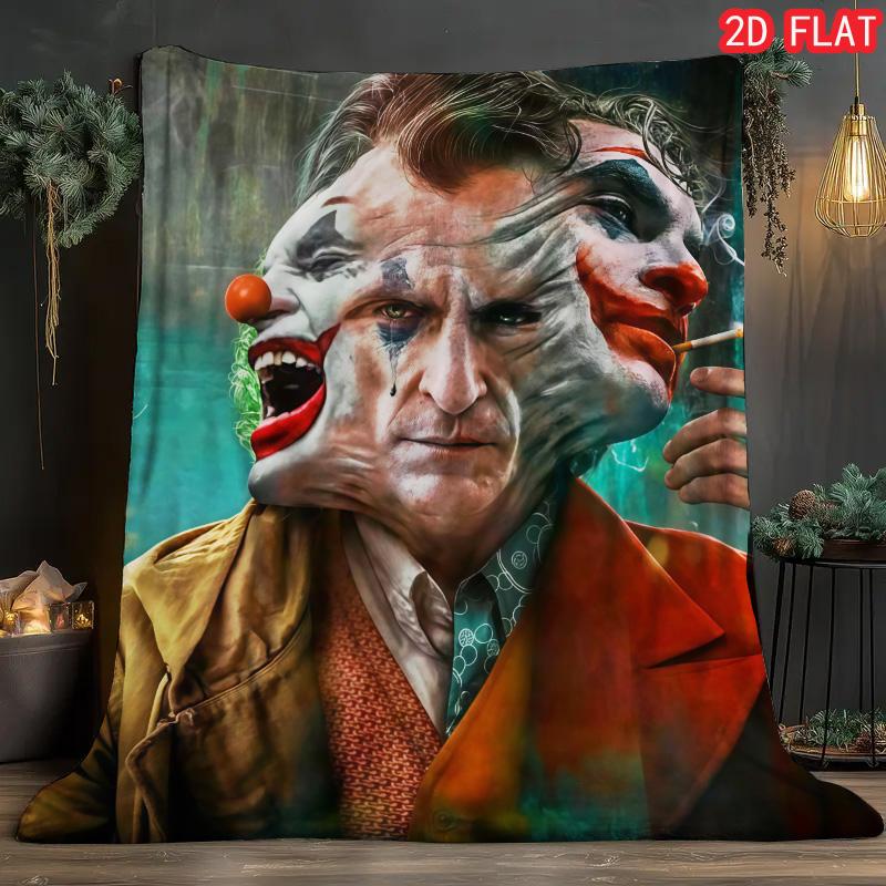 

Joker Cartoon Style Flannel Blanket Lightweight Cozy Warm Throw for Bedroom Sofa Kids Teens Room Modern Home Decor 75x90cm