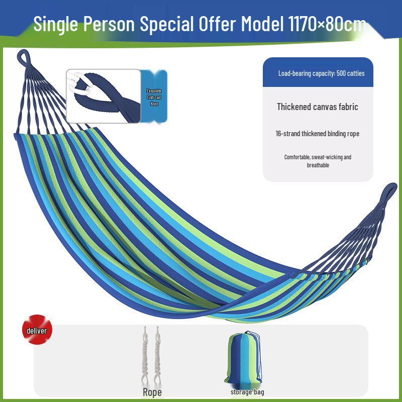 Indoor/Outdoor Anti-Rollover Hammock Swing Chair - Single/Double for Adults