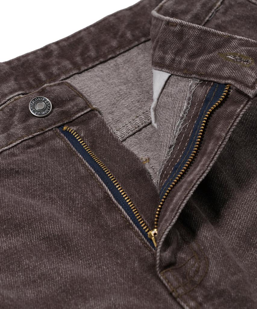 Bieseulaebis Ashmetric Washed Denim Pants Rust