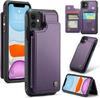 IPhone Wallet Protective Case with Card Holder, RFID Shielding, Men's and Women's Shock-absorbing Leather Bracket, Durable Protective Phone Case
