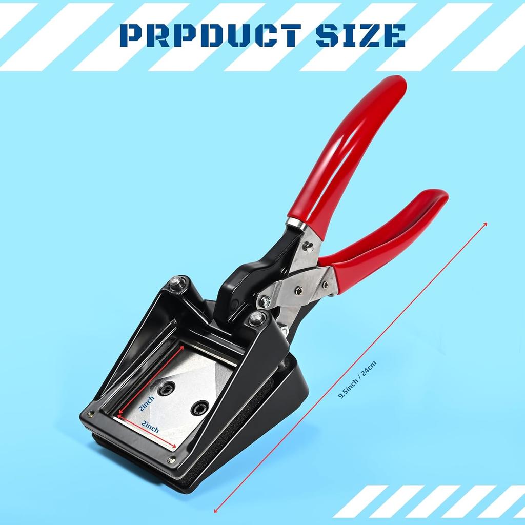 2” x 2” Passport Die Cutter Punch, Handheld Paper Photo Picture Cutter, Metal Passport Cutter, ID Die Cutter, Hardened Steel Dies, Business Cards