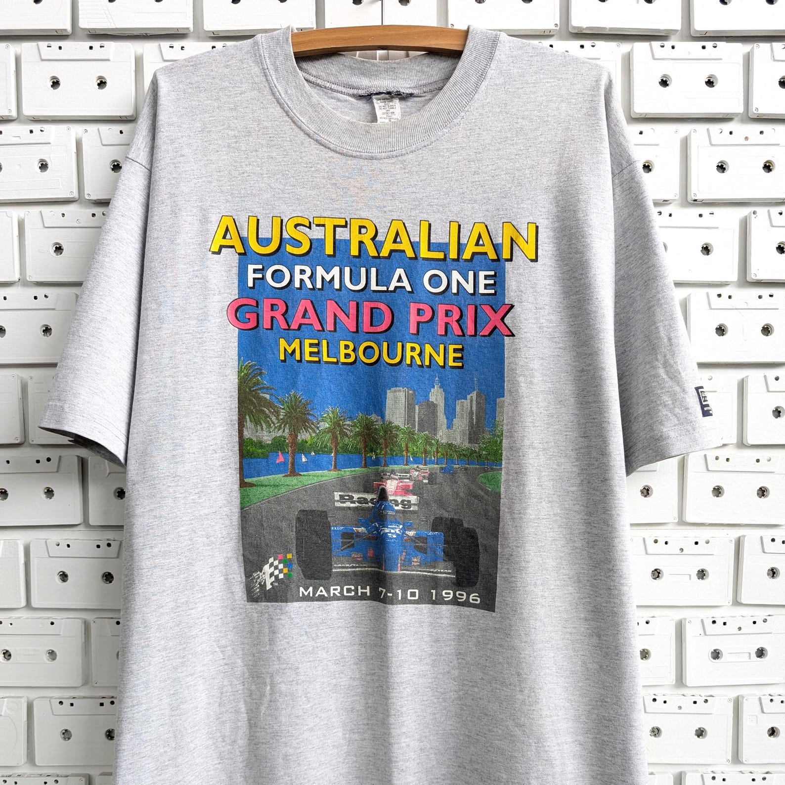 Vintage 1996 Formula One T shirt Australian F1 Grand Prix Melbourne Retro Motorsport Goodsports Sportswear Merch Tee Size XL L