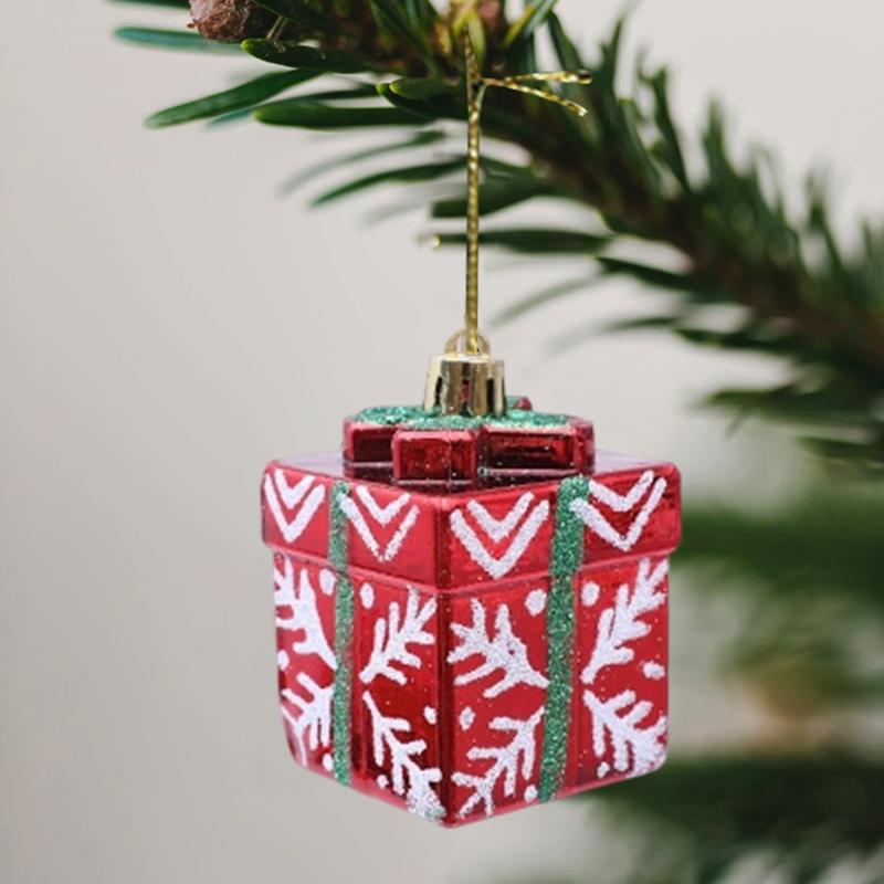 Crăciun 2025 Ornamente din Plastic Model Fulg de Nea Cutie Mini Cadou Exquisit Decorațiuni de Festival 4 buc/Cutie