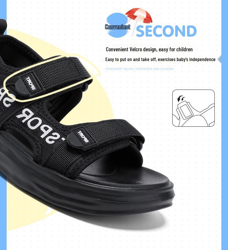 Cool Soft Sole Outdoor Boys' Sandals - Summer Versatile & Simple Style for Primary School Students