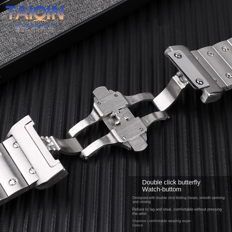 Hochwertiges 20mm 23mm Santos 100 Edelstahl Uhrenarmband Für Cartier santos 100 Massives Niet Metall-Uhrenarmband Uhrenarmband