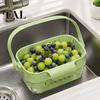 Ventilated Food Storage Rack Kitchen Sink Hanging Drain Basket, with Quick Drying Holes, Foldable Portable Drainer for Noodles Space Saving
