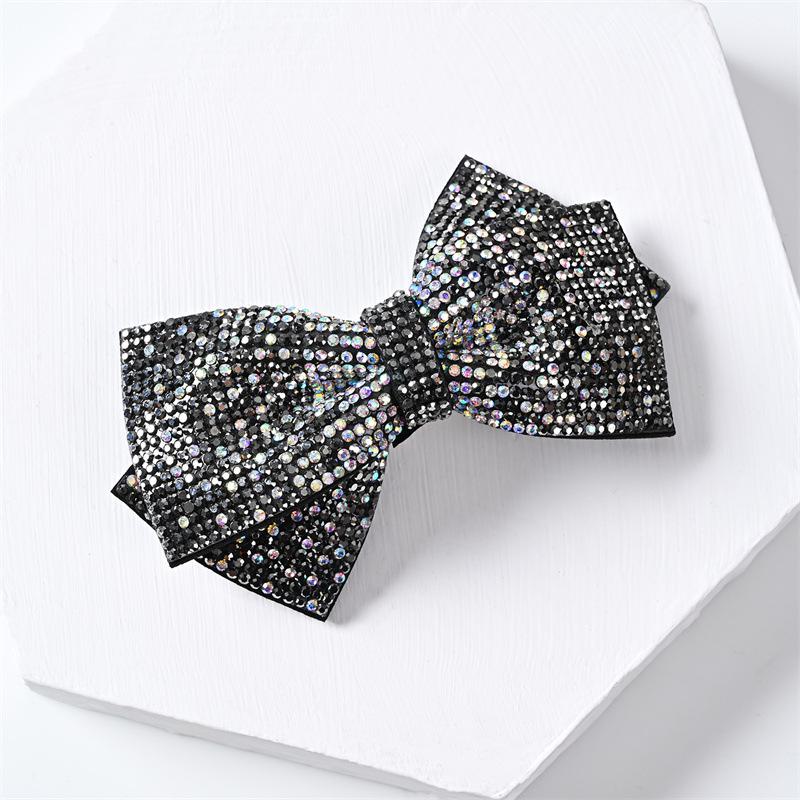 

Заколка-бантик со стразами: Блестящая корейская заколка для волос, элегантный головной убор для знаменитостей.