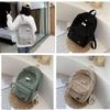 Corduroy Student Backpack With Ergonomic Shoulder Straps For School And Campus Use