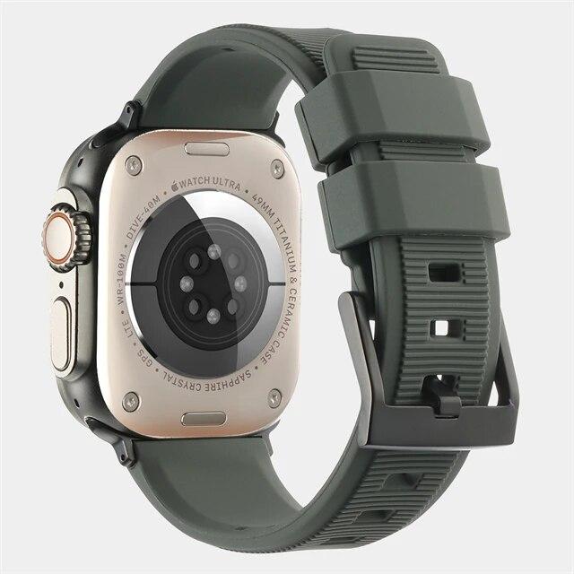 

Silicone Strap For Apple Watch Ultra Band 49mm 45mm 44mm 42mm 38mm 40mm 41mm Rubber Bracelet iWatch Series 9 8 7 6 5 4 3 2 1 SE 38mm 40mm 41mm