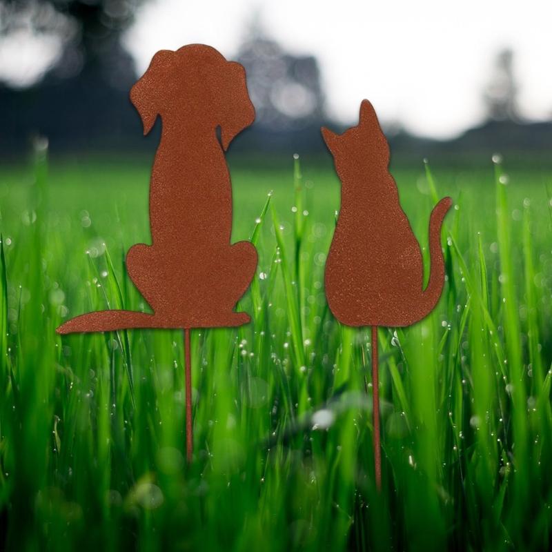 Decorațiuni Metalice de Curte cu Animale Artă de Grădină Animale Ruginite pentru Decorațiuni Exterioare Țăruș Decorativ de Exterior Accesoriu pentru Gazon