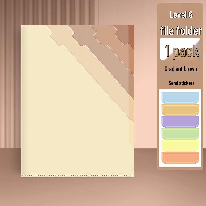 Gu Xing E3101 A4 Six-Layer L-Shaped File Organizer and Multi-Page Storage Sleeve