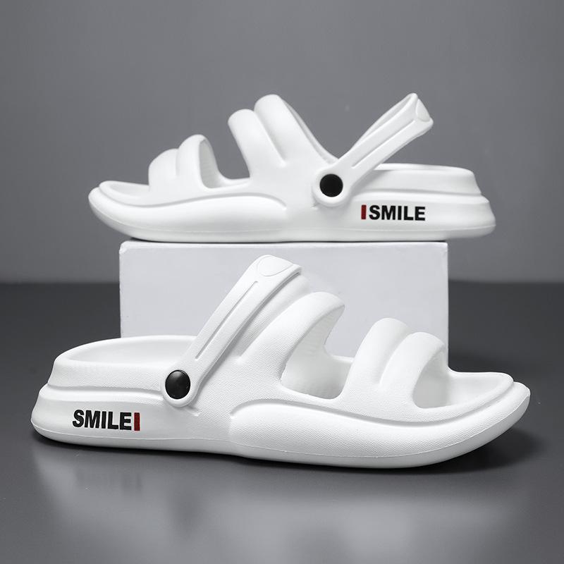 

Slippers men s 2025 summer new stepping on shit feeling lightweight indoor home and outdoor wear leisure sports cool slippers tide 45 білий