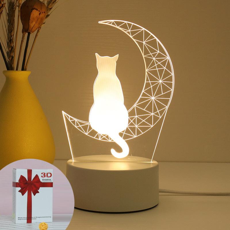 1pc Night Light Creative Acrylic Bedroom Bedside LED Table Lamp Holiday Event Gift System Gifts