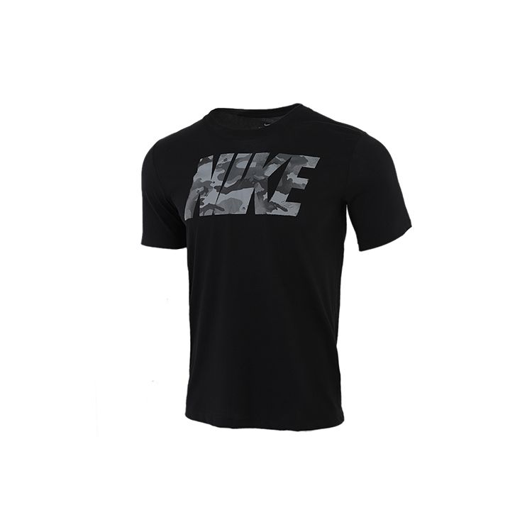 

Мужская повседневная спортивная футболка с коротким рукавом и круглым вырезом для бега Nike, черные CU8522-010 L