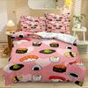 Three-Piece Catering Rice Ball Animation Digital Printing Quilt Pillowcase Bedding
