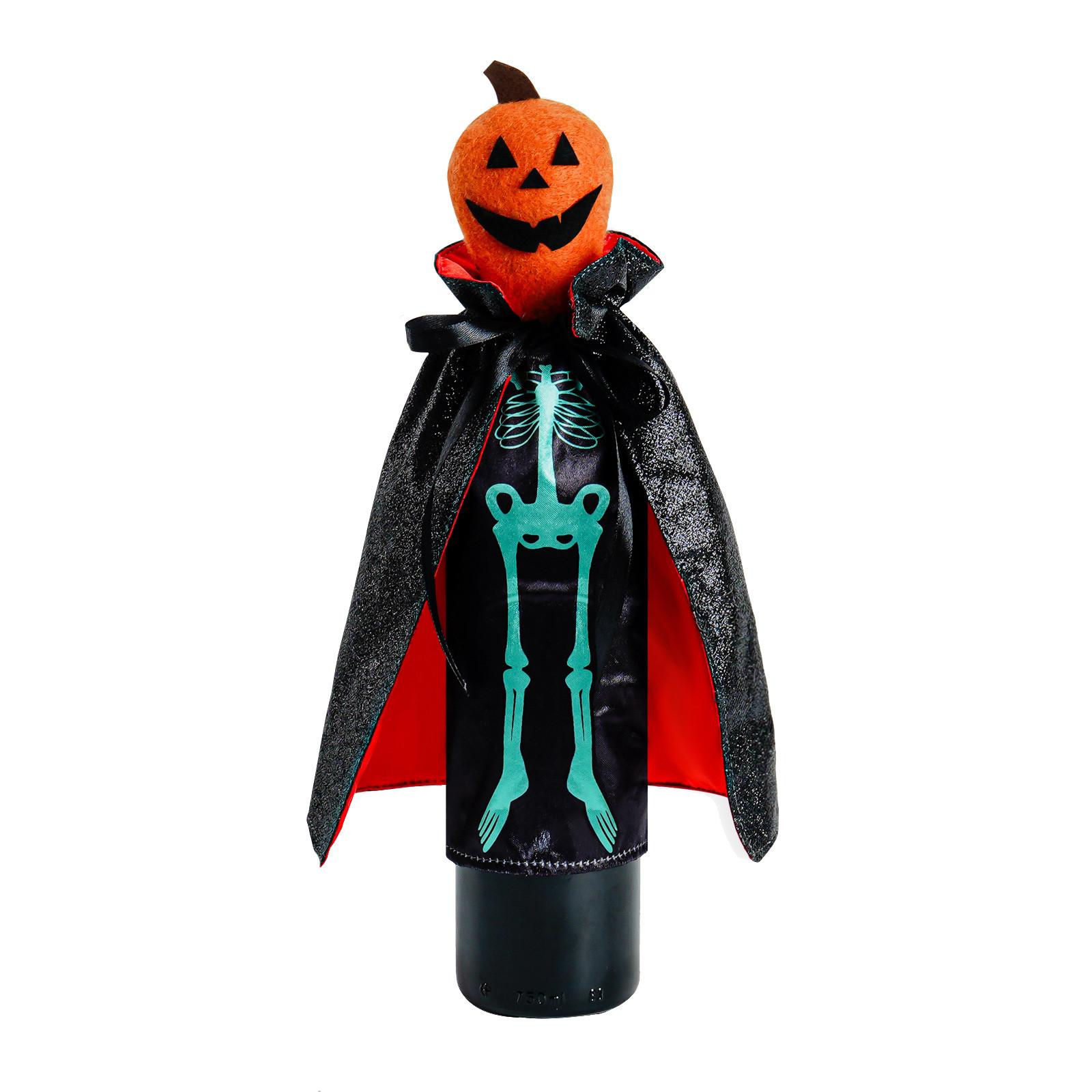 

Крышка для бутылки вина на Хэллоуин Череп Тыквы Сумка для бутылки шампанского красного вина Украшения для стола One Size