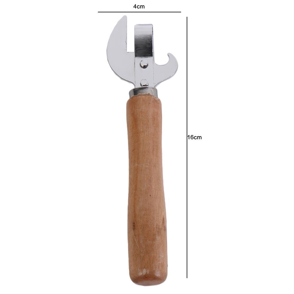 Pointed Head Wooden Handle Can Opener Manual Lid Remover Kitchen Gadgets Bottle Opener  Bar