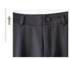 Spring 2025 Women's High-Waisted Grey Wide-Leg Trousers - Relaxed Fit, Loose Straight-Leg Casual Pants
