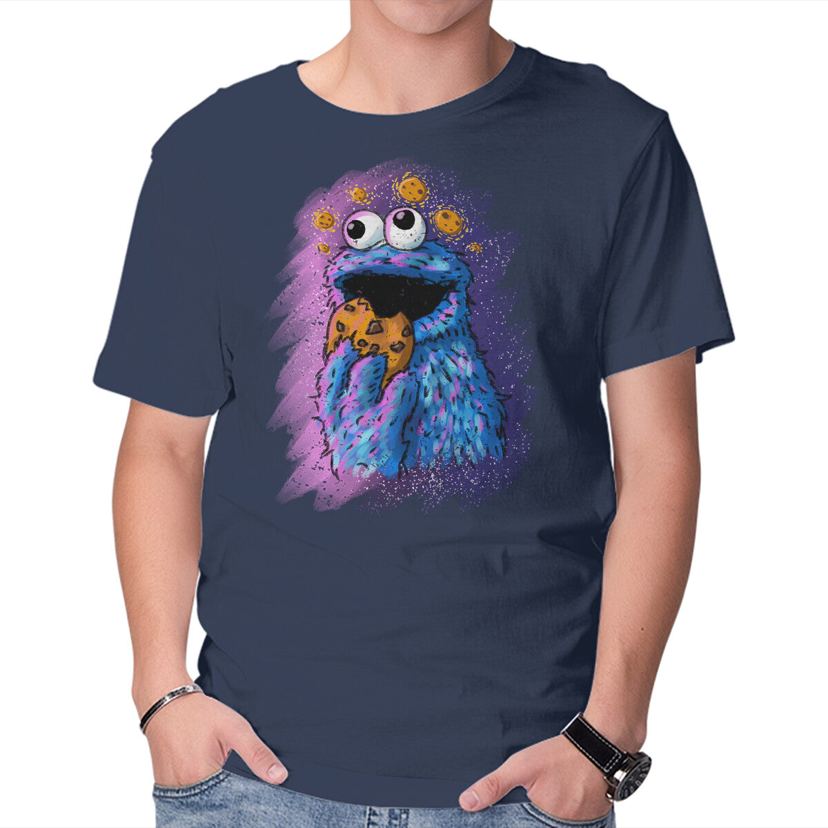 Unisex Crew Neck T-Shirt Cookie Fantasy Graphic Short Sleeve Casual Tee L