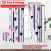 2D Flat Printing  2pcs HeartsandStripes Chic Fashionable Curtains Polyester Easy Install Curtains Outdoor Decorations for Living