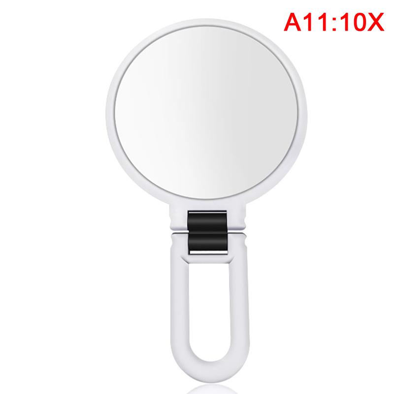 Beauty Double-Sided Mirror Magnifying Round Mirror Makeup Mirror Folding Portable Mirror Handle Mirror