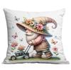 New Watercolor Spring Garden Elf Pillowcase Home Sofa Cushion Pillowcase