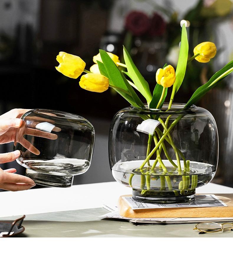 Elegant Large Glass Vase - Luxury Home Decor for Living Room Desktop
