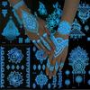 6 Sets Glow In The Dark Lace Temporary Tattoos Waterproof Fake Tattoo for Festival Party Henna Style Arm Leg Decoration