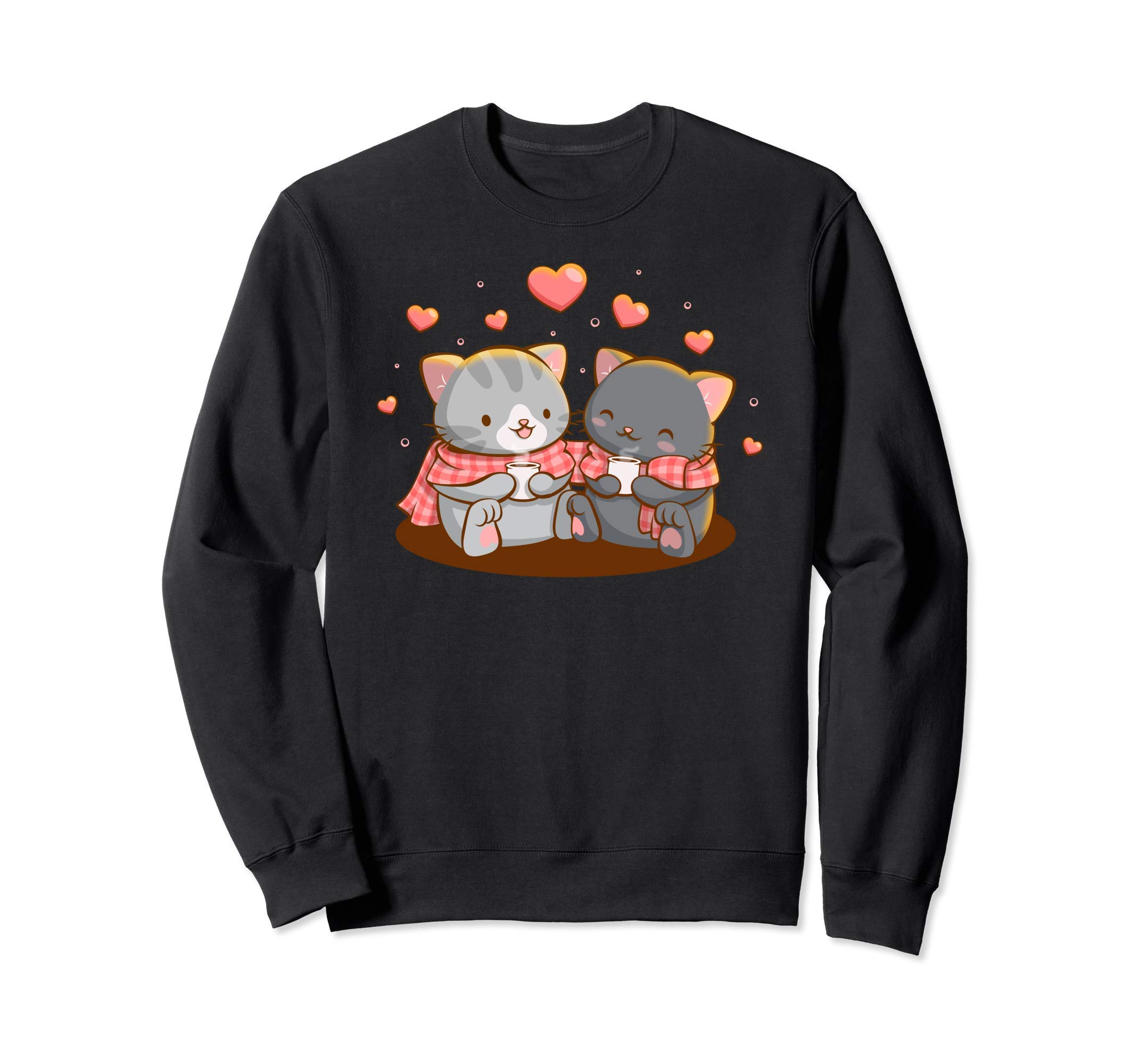 

Kawaii Cats Amine Gift for Girls Valentine s Day Sweatshirt