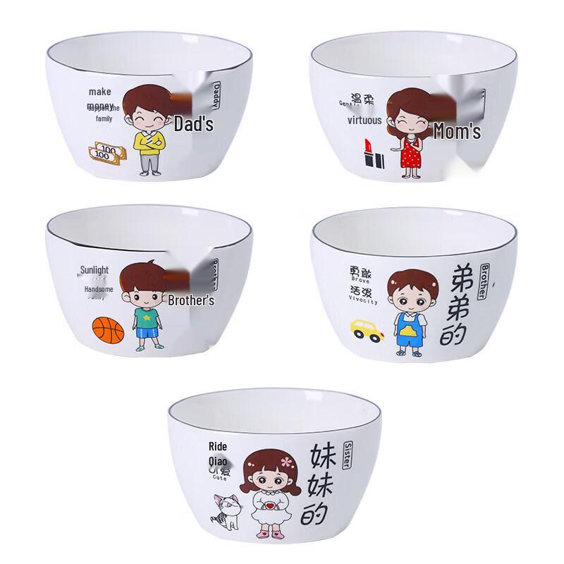 Cartoon Family Ceramic Bowl Set