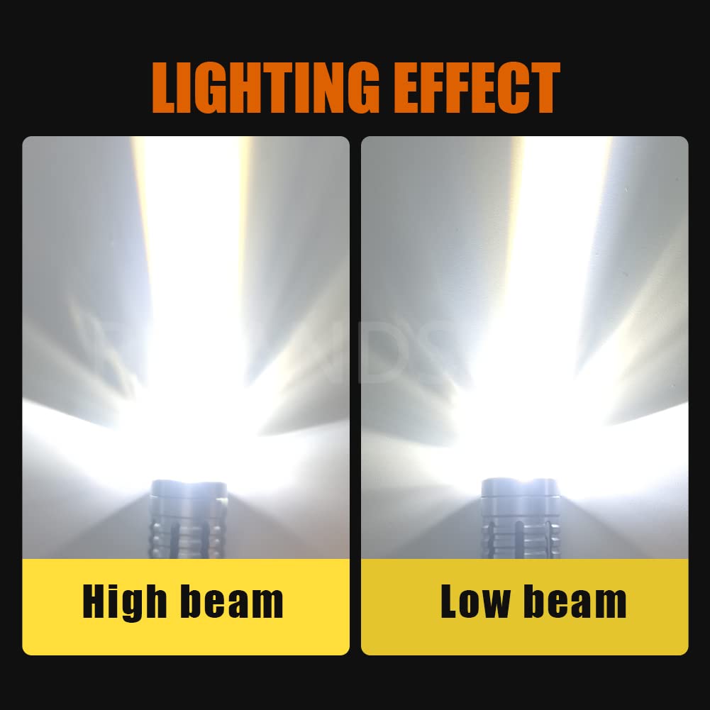 Ruiansion P15D-25-3 LED Motorcycle Headlight Bulb White AC 12-36V/DC 12-80V