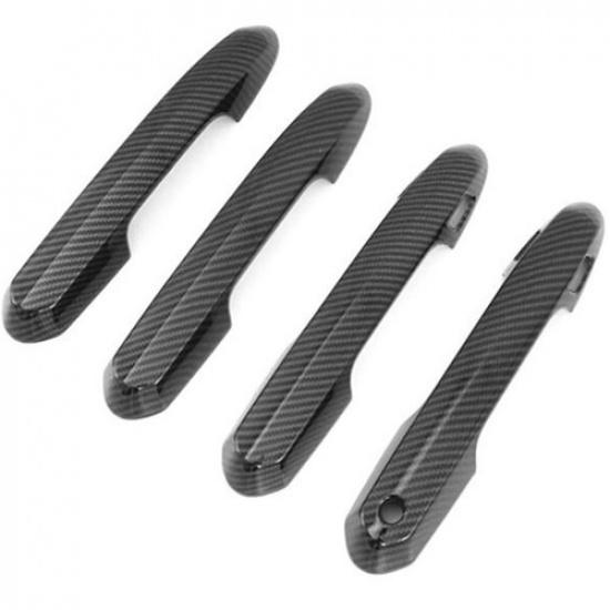 4x Car Carbon Fiber Style Door Handle Cover Trim Fits Toyota Highlander -21