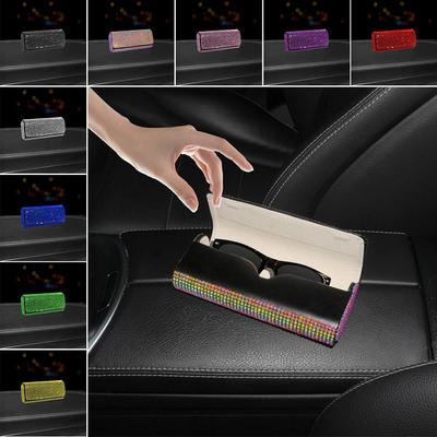 Bling Rhinestone Car Glasses Case Anti-pressure Eyeglass Storage Cases Diamond Sunglasses Case  Car