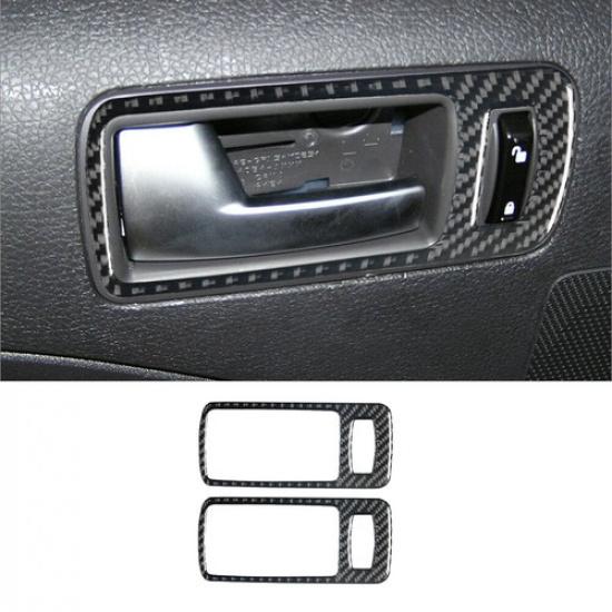 Carbon Fiber Interior Door Handle Frame Cover Trim For Ford Mustang 2005-2009