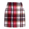 Women's High Waist Plaid Wool Pencil Mini Skirt