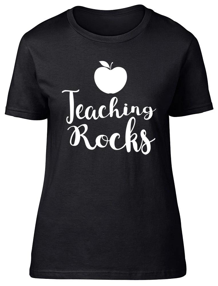 Teaching Rocks Womens Ladies Teacher Gift Fitted Tee T-Shirt XXXL