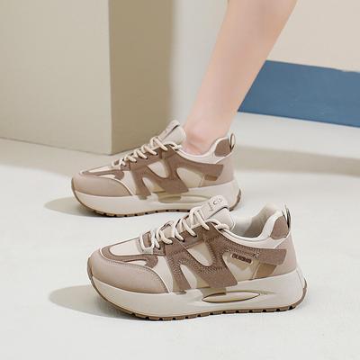 Chaussures de Course pour Femmes Slip On Légères Sneakers à Plateforme Épaisse pour Femmes Chaussures de Marche Décontractées Confortables Baskets de Tennis Respirantes à Lacets
