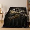 Ancient Creatures Dinosaur Ammonite Fossil Art Flannel Blanket,Cozy Soft Throw Blanket for Home Bedroom Bed Sofa Cover Gift Kid