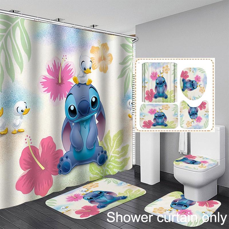 Lilo Stitch Duschvorhang Wasserdicht Schimmelresistent Und Niedlich Heimdekoration