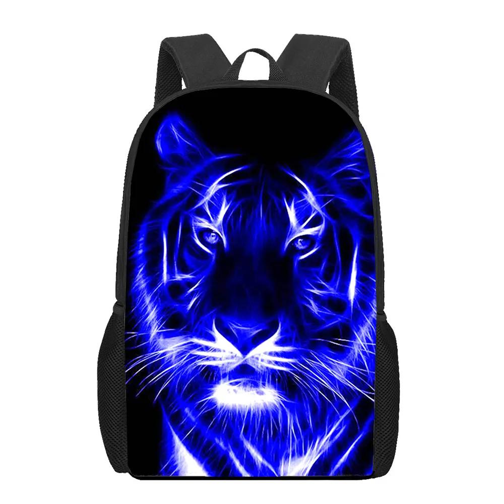 Creative Fiercely Tiger Pattern Backpacks for Girls Boys Children Students Book Bag Teenager Shoulder Rucksack Travel Backpack
