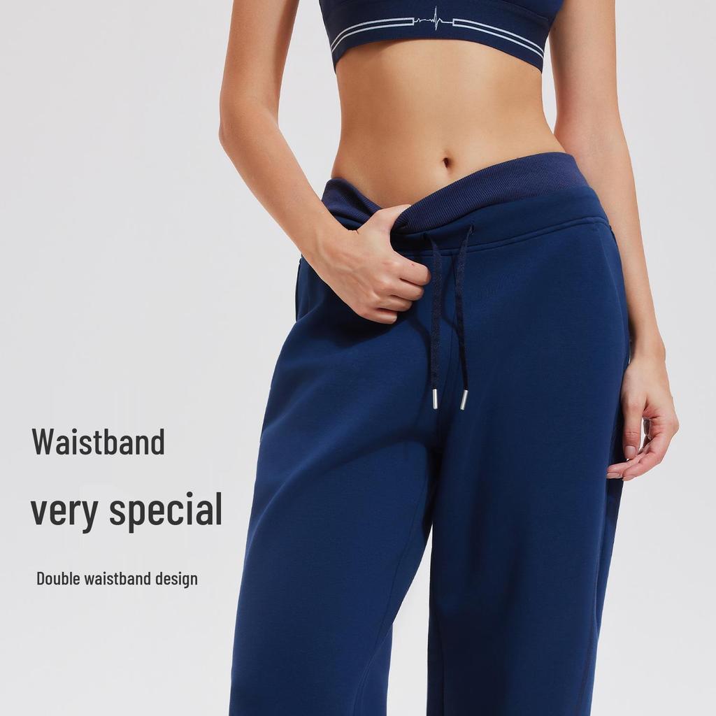Women's High Waist Loose Fit Athletic Sweatpants - Autumn/Winter, Cuffed, Versatile, Slimming