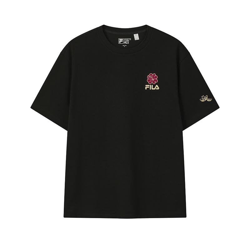 

FILA Original Peony T Fashion Simple Classic Retro Casual Sports Comfortable Knitted Loose Short Sleeve T-Shirt Unisex T-Shirts Black F51U619101FBK XL
