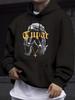 S Autumn And Winter Hooded Sweatshirt with Letter Plaster Figure Print Versatile And Casual Loose-Fitting Hoodie Sports And Outing